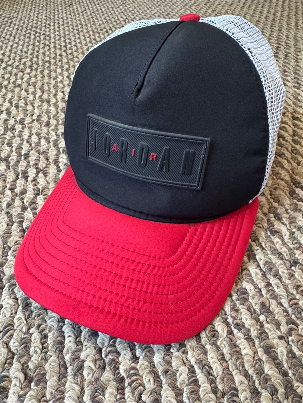 Air Jordan Black and Red Mesh Baseball Cap
